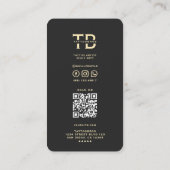 Modern Tattoo Artist Zwart Goud Tattoo Studio Visitekaartje (Achterkant)