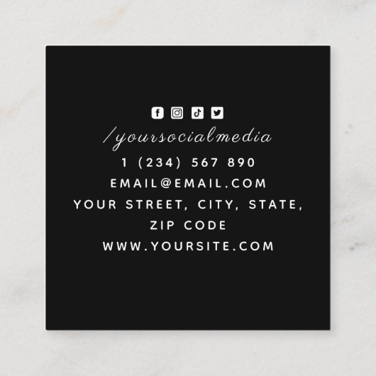 Modern Tattoo & doorboren Panther Wild Oerwoud Die Vierkante Visitekaartje (Achterkant)