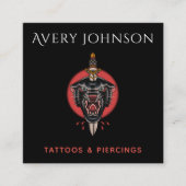 Modern Tattoo & doorboren Panther Wild Oerwoud Die Vierkante Visitekaartje (Voorkant)