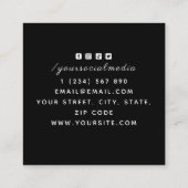 Modern Tattoo en doorboren tijger - Wild Oerwoud Vierkante Visitekaartje (Achterkant)