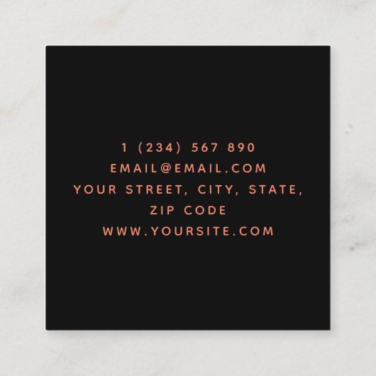 Modern Tattoo & Piercing Artistic Monkey Design Vierkante Visitekaartje (Achterkant)