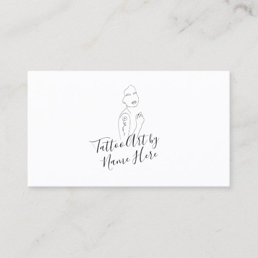 Modern Tattoo script typography Logo Visitekaartje (Voorkant)
