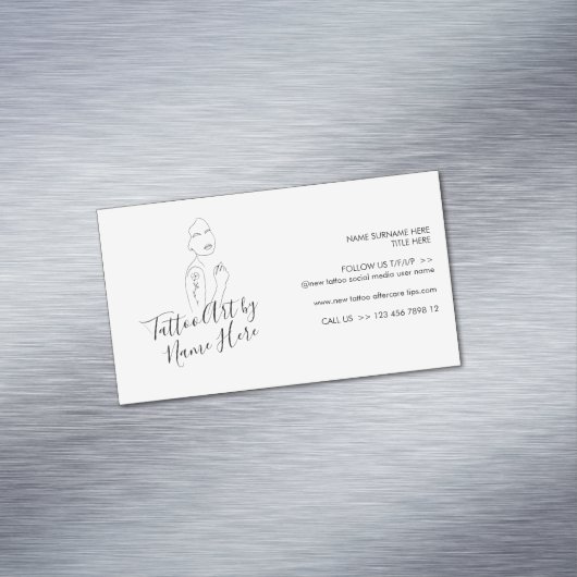 Modern Tattoo script typography Magnetisch Visitekaartje (Voorbeeld)