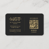 Modern Tattooist Tattoo Artiest Monogram Zwart Visitekaartje (Achterkant)