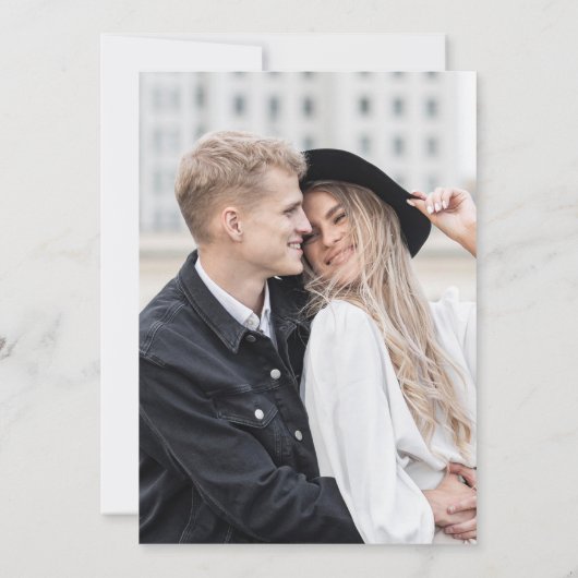 Modern Taupe Ampersand Foto Save The Date (Achterkant)