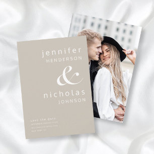 Modern Taupe Ampersand Foto Save The Date