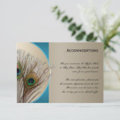 Modern Taupe Aqua Peacock-combinatiekaart Informatiekaartje (Staand voorkant)