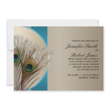 Modern Taupe Aqua Peacock Weddenschap