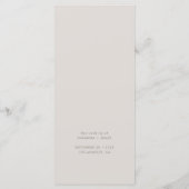 Modern Taupe Beige Calligraphy Weddenrenmenu Menu (Achterkant)