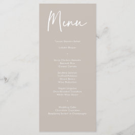 Modern Taupe Beige Calligraphy Weddenrenmenu Menu