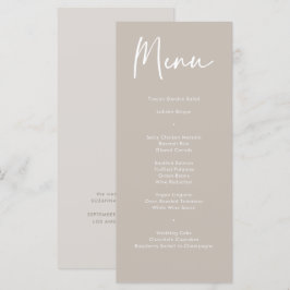 Modern Taupe Beige Calligraphy Weddenrenmenu Menu