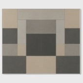 Modern Taupe & Charcoal Geometric Cadeaupapier (Vlak)