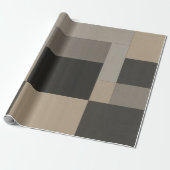Modern Taupe & Charcoal Geometric Cadeaupapier (Uitgerold)