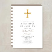 Modern Taupe Cross Boy First Community Kaart