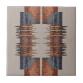 Modern Taupe Denim en Rust Patroon Tegeltje (Voorkant)