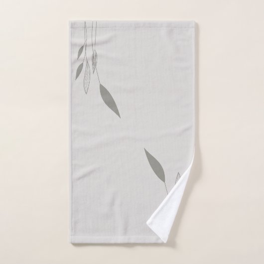 Modern Taupe en Tan Tall Leaves Bad Handdoek (Handdoek)