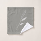 Modern Taupe en Tan Tall Leaves Bad Handdoek (Wasdoekje)