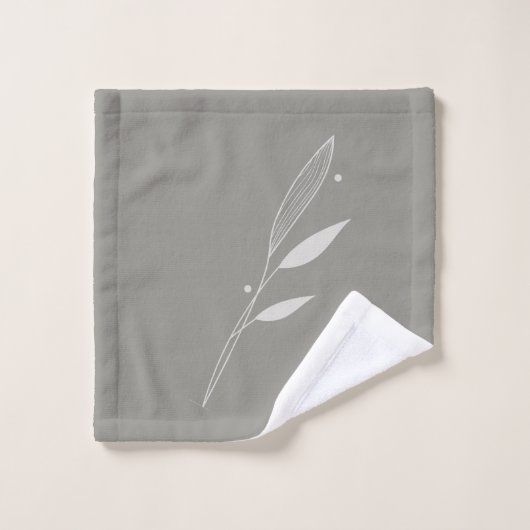 Modern Taupe en Tan Tall Leaves Bad Handdoek (Wasdoekje)