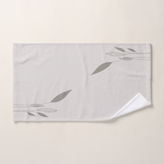 Modern Taupe en Tan Tall Leaves Bad Handdoek (Handdoek)