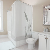 Modern Taupe en Tan Tall Leaves Douchegordijn (In situ)