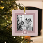 Modern Taupe | Foto van de familie | INITIAAL Keramisch Ornament<br><div class="desc">Modern Taupe | Foto van de familie | INITIAAL</div>