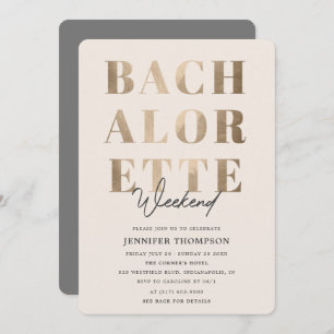 Modern Taupe & Gold Bachelorette Weekend Kaart