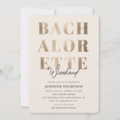 Modern Taupe & Gold vrijgezellenweekend Kaart (Voorkant)