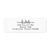 Modern Taupe Gray Monogram Branding Address Etiket (Voorkant)