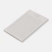 Modern Taupe Gray Monogram Stationery Post-it® Notes (Schuin)