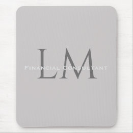 Modern Taupe Gray Monogram Workspace Accent Muismat