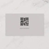 Modern Taupe Gray QR Code Business Branding Visitekaartje (Achterkant)