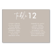 Modern Taupe Handgeschreven Manuscript Names Wedde Kaart (Achterkant)