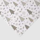 Modern Taupe Kerstbomen Patroon Vakantie Tissuepapier (Detail)