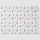 Modern Taupe Kerstbomen Patroon Vakantie Tissuepapier (Voorkant)