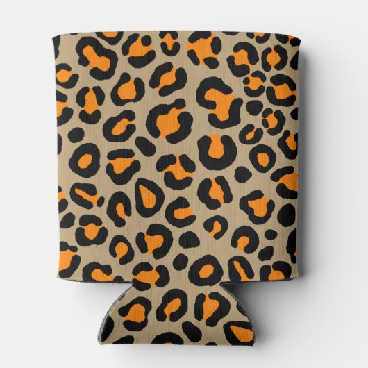 Modern Taupe Leopard Pattern Girly Cheetah Print Blikjeskoeler (Achterkant)