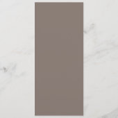Modern Taupe Minimalistisch Monogram Trouwmenu Menu (Achterkant)