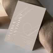 Modern Taupe Roos Gold Elegante Minimalistische br Folie Uitnodiging