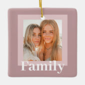 Modern Taupe & Roze | Foto | Gezinsgeschenk Keramisch Ornament (Voorkant)