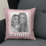 Modern Taupe & Roze | Foto | Gezinsgeschenk Kussen<br><div class="desc">Modern Taupe & Roze | Foto | Gezinsgeschenk</div>