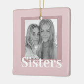 Modern Taupe & Roze | Foto | Sisters Gift Keramisch Ornament (Links)