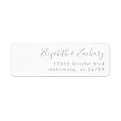 Modern Taupe Script Return Adres Etiket (Voorkant)