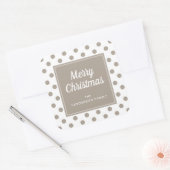 Modern Taupe Script Vrolijk kerstfeest Vierkante Sticker (Envelop)
