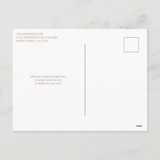 Modern Taupe Tan Joyful Kerstfeestdag Foto Feestdagenkaart (Achterkant)