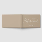Modern Taupe White Happy Retirement Personalized  Gastenboek (Volledig)