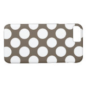 Modern Taupe White Polka Dots Pattern Case-Mate iPhone Case (Achterkant (Horizontaal))