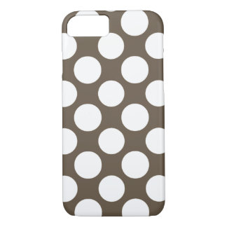 Modern Taupe White Polka Dots Pattern Case-Mate iPhone Case