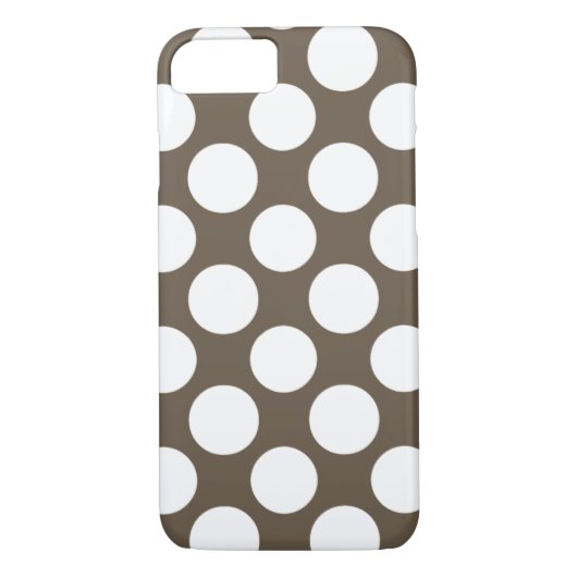 Modern Taupe White Polka Dots Pattern Case-Mate iPhone Case (Achterkant)