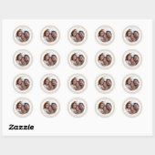 Modern Taupe & White Snowflake Photo Christmas Ronde Sticker (Vel)