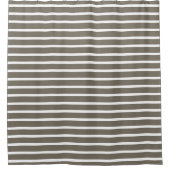 Modern Taupe & White Striped  Douchegordijn (Voorkant)