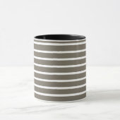 Modern Taupe & White Striped Mug  Mok (Midden)